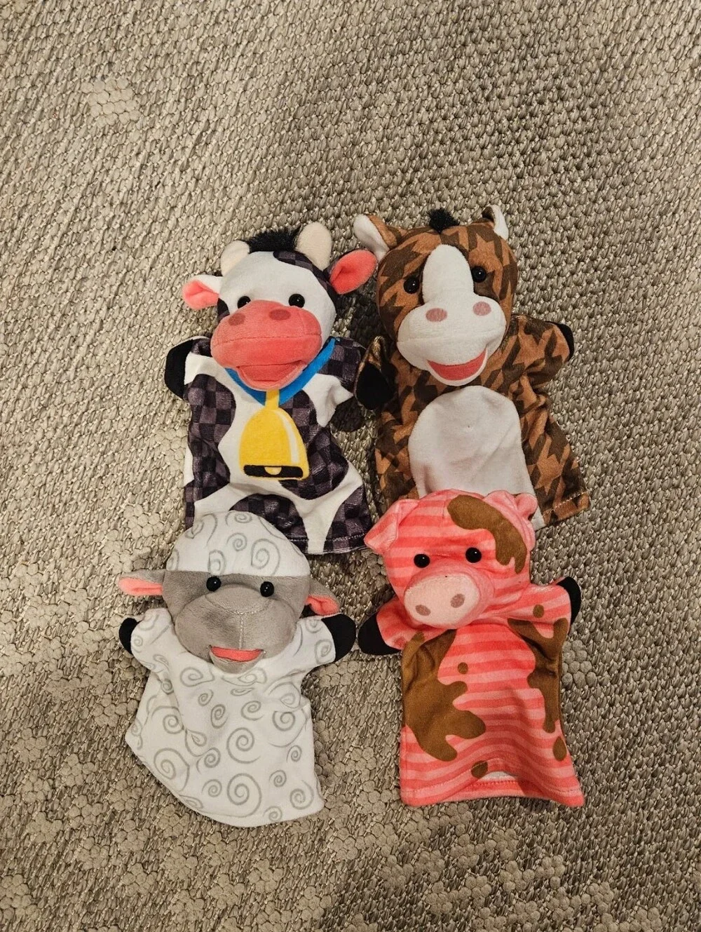 Melissa & Doug Farm Friends Puppet Set Cow Pig Horse Sheep Montessori Waldorf